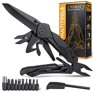 Christmas Stocking Stuffers for Men Dad Gifts 16 In 1 Pocket Multitool Knife Plier Camping Accessories Cool Multi Tool Gadgets Birthday for Him Boyfriend Husband Women Who Have Everthing Wants Nothing