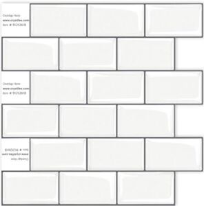 Crystiles 12-Pack Peel and Stick Tile Backsplash, 12″x12″ Peel and Stick Wallpaper,Subway 3D Wall Panels, White