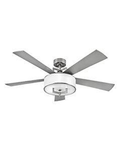 Hampton 56″ Indoor Smart Ceiling Fan with Remote – Integrated LED Lighting, Linen Drum Shade with Sophisticated Metallic Accents, Brushed Nickel