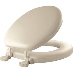 Mayfair 15EC 006 Removable Soft Toilet Seat that will Never Loosen, ROUND – Premium Hinge, Bone