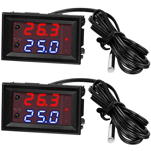 12V Electronic Temperature Controller Programmable -50 to 110 Degree Celsius Heating/ Cooling Thermostat Control Switch Module NTC Waterproof Sensor Probe Dual Color LED Display Monitor (2 Pieces) | The Storepaperoomates Retail Market - Fast Affordable Shopping
