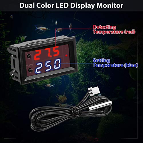 12V Electronic Temperature Controller Programmable -50 to 110 Degree Celsius Heating/ Cooling Thermostat Control Switch Module NTC Waterproof Sensor Probe Dual Color LED Display Monitor (2 Pieces) | The Storepaperoomates Retail Market - Fast Affordable Shopping