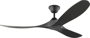 Monte Carlo 3MGMR60MBKMBK Maverick Coastal 60″ Outdoor Wet Location Ceiling Fan with Remote Control, 3 ABS Blades, Midnight Black