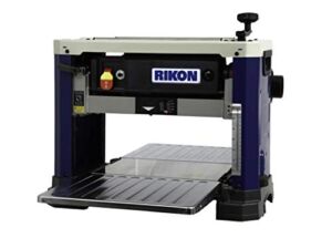 RIKON 25-135H | 13 Portable Planer with a 6-Row Helical-Style Cutter Head and 26 HSS Insert Cutters featuring alternating cutter pattern and two-speed feed rate which produces a smoother cut surface