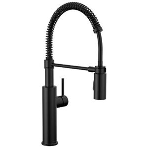 Delta Faucet Antoni Black Kitchen Faucet with Pull Down Sprayer, Commercial Style Kitchen Sink Faucet, Faucets for Kitchen Sinks, Single-Handle, Magnetic Docking Spray Head, Matte Black 18803-BL-DST