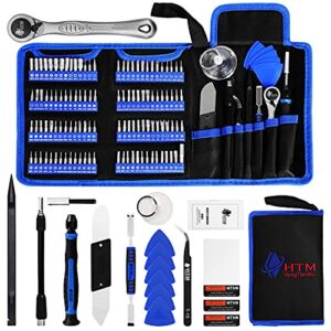 HengTianMei 126 in 1 Precision Screwdriver Set with Ratchet Wrench and 112 Bits Magnetic Driver Kit Professional Electronics Repair Tool Kit for Repair Computer, PC, Laptop, iPhone, Xbox (H101)