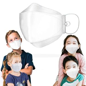 [20Packs] KIDS KF-94 – Face Protective Mask for Kids Onique (Bluna) [Adjustable] (White) [Made in Korea] [20 Individually Packaged] Premium KF-94 Certified Face Safety White Dust Mask for Kids