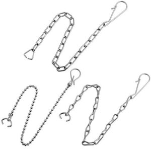 3 Pieces Toilet Flapper Chain Replacement Stainless Steel Toilet Handle Lift Chain with Triangle Hook Toilet Baffle Replacement Chain for Most Toilet Flappers