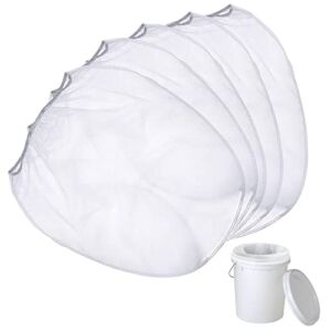 10 Pack Paint Strainer Bags Paint Filter Bag 5 Gallon Paint Strainer Bags White Fine Mesh Disposable Bag Filters with Elastic Drawstring Top Opening for 5 Gallon Bucket Paint Strainer