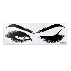 CYUREAY Wall Decals Lash Brows Beauty Salon Eyes Removable Sticker for Girls Bedroom Wall Art Decal Eyelashes Vinyl Home Decoration Murals (Black )