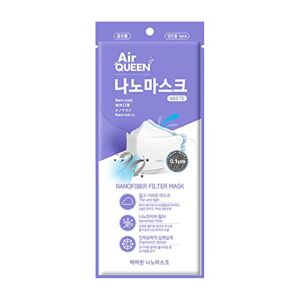 [30 Pack] Air-Queen Nano-Mask | White | Nanofiber Filter | Ultra Thin | 3-Layer Face Mask for Adults | Individually Packed (30 Pack, White)