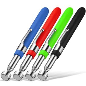 4 Pcs Telescoping Magnet Pickup Tool (5 Lb 24.4 Inch) Extendable Magnetic Sticks Pick up Grab Tool for Men Practical Gifts for Dad, Husband, Father’s Day Gifts