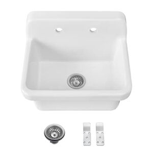 ELLAI Ceramic Farm Style Utility Sink White