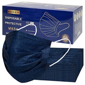 Blue Denim Safety Mask 3 Layer Protection Disposable Face Mask Melt-Blown for Adults 50 pcs