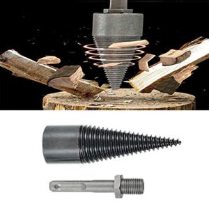 munirater Removable Wood Splitter Firewood Drill Bit, Screw Cone Driver Log Splitter High Speed Breaker Tool Woodworking Tools,Round (32mm)