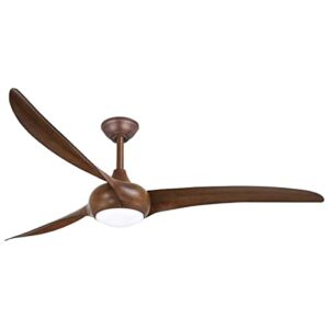 Minka-Aire F848-DK Light Wave 65″ Ceiling Fan with LED Light and Remote Control in Distressed Koa Finish