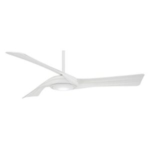 Minka-Aire F714L-WHF Curl 60″ Ceiling Fan with LED Lights & Remote, Flat White