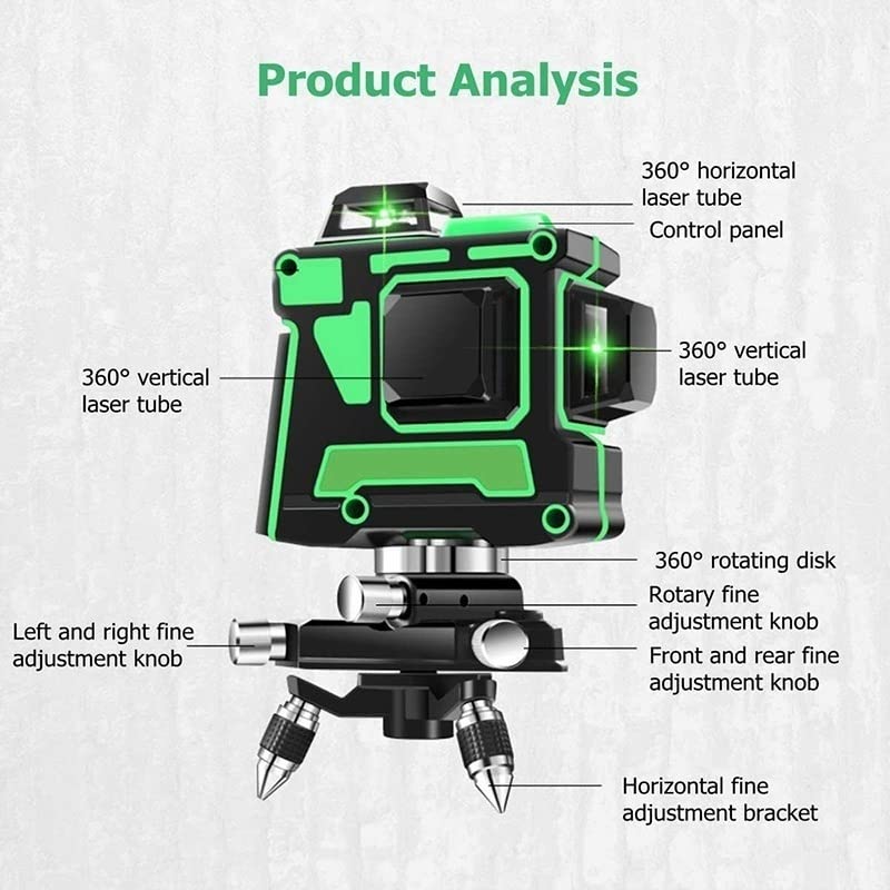 Laser Level 12 Lines 3D Level Self-Leveling 360 Horizontal And Vertical Cross Super Powerful Green Laser Level | The Storepaperoomates Retail Market - Fast Affordable Shopping