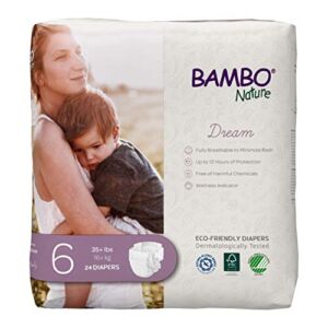 Bambo Nature Premium Eco-Friendly Baby Diapers (SIZES 1 TO 6 AVAILABLE), Size 6, 24 Count