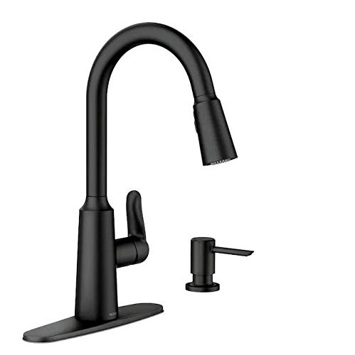 Moen Edwyn 87028BL Matte Black 1-Handle Deck-Mount Pull-Down Handle Kitchen Faucet (Deck Plate Included) | The Storepaperoomates Retail Market - Fast Affordable Shopping