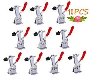10 Pack Hold Down Toggle Clamps Woodworking,201B Clamps Hand Tool Toggle Clamp 220Lbs Holding Capacity,Antislip Quick Release Horizontal Toggle Clamp,Heavy Duty Toggle Clamp for Cam Over Clamp-SKYCY