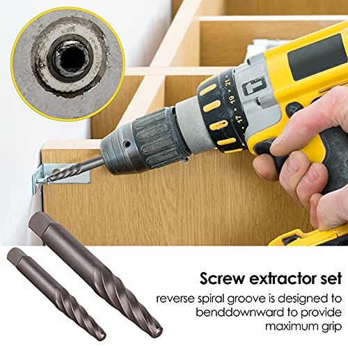 XEWEA Screw&Bolt Extractor Set and Right Drill Drill Bit Kit, Easy Out Broken Lug Nut Extraction Socket Set for Damaged, Frozen,Studs,Rusted, Rounded-Off Bolts, Nuts & Screws- 26Pcs | The Storepaperoomates Retail Market - Fast Affordable Shopping
