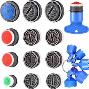 12 Pieces Faucet Aerator Replacement for Sink Aerators and 5 Pieces Faucet Aerator Key Wrenches Removal Tool M 16.5 mm 18.5 mm 21.5 mm 24 mm Tap Aerators Flow Restrictor for Bathroom Kitchen