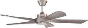 Craftmade CPT52BNK5 Captivate Modern 52″ Indoor/Outdoor Damp Location Ceiling Fan & Remote, 5 Solid wood Blades, DC Motor, Brushed Polished Nickel