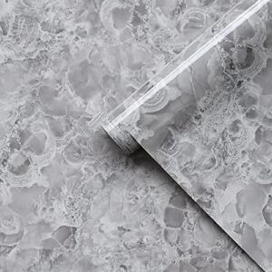 Grey Marble Contact Paper, Marble Wallpaper Peel and Stick, Countertops Contact Paper Waterproof Counter Top Stick Paper Removable Wallpaper ,Bathroom Wallpaper Waterproof Easy to Use 15.7”×118”