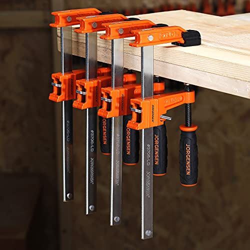 Jorgensen 6 inch Bar Clamp Set, 4 Pack Steel F Clamp Light Duty, 300 lbs Load Limited, for Woodworking, Metalworking, DIY | The Storepaperoomates Retail Market - Fast Affordable Shopping
