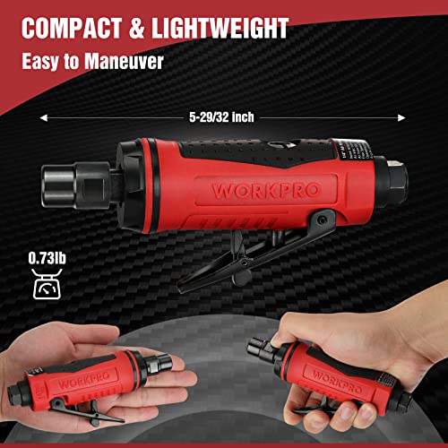 WORKPRO Air Die Grinder, 1/4-Inch Pneumatic Straight Die Grinder, 25000RPM, Air-Powered Die Grinder for Grinding, Cutting, Polishing, Welding Repair, Deburring, 1/4″ & 1/8″ Collets Included | The Storepaperoomates Retail Market - Fast Affordable Shopping