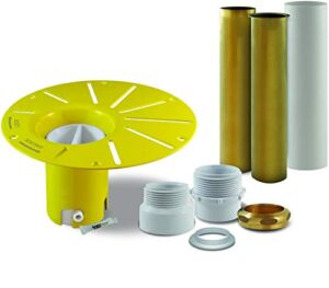 DROP-IN DRAIN Installation Kit for Freestanding Bathtub – with White PVC Pipe and Brass Pipes