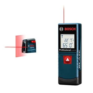 BOSCH Self-Leveling Cross-Line Red-Beam High Power Laser Level GLL 30 & GLM 20 Blaze 65′ Laser Distance Measure