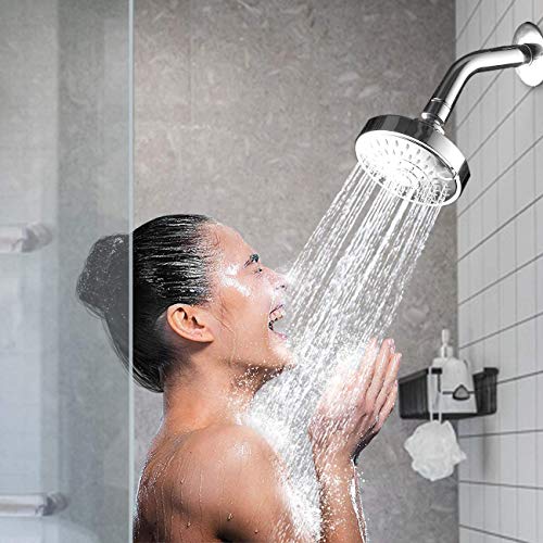 Shower Head ,Ezelia High Pressure Shower Head ,5 Spray Settings Fixed Shower Head with Self-Cleaning Jet Nozzle , Easy to Install | The Storepaperoomates Retail Market - Fast Affordable Shopping