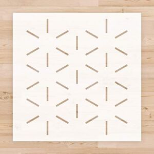 Geometric Simple Pattern Wall Stencil for Painting, 12” x 12” Reusable Repeating Pattern Stencil Template for Painting on Walls, Furniture, Floor, Wood and More