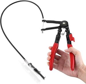 Radiator Hose Clamp Pliers Tool – Clamp Tight Wire Tool with 24 Inches Cable – Hose Clamp Removal Tool and Ring Clamp Pliers – Hose Pinch Pliers Type or Flat-band Tools – Wire Long Clip Removal Tool