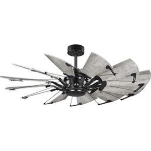 Springer Collection 52-Inch 12-Blade DC Motor Windmill Ceiling Fan Matte Black