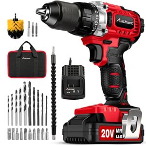 AVID POWER Brushless Drill Set, 20V Cordless Drill Driver Kit with 2.0Ah Battery and Fast Charger, 1/2-Inch Metal Chuck, 530 In-lbs Torque, 2-Variable Speed, 28pcs Accessories and Tool Bag