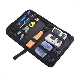 Cable Matters 7-in-1 Network Tool Kit with RJ45 Ethernet Crimping Tool, Punch Down Tool, Punch Down Stand, Cable Tester, RJ45 Connectors, RJ45 Boots, and Wire Strippers – Carrying Case Included