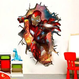ZI XIN Superhero Wall Stickers Iron Man Wall Decals Excellent Vinyl Wall Decor for Boys Room Living Room  (Size 35.4 x 23.6 inch)