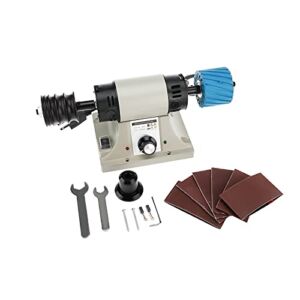 LuckyHigh Leather Polisher Sander 350W Leather Edge Grinding Machine 0-8000RPM Leather Burnishing Machine with Rosewood Grinding Head Sanding Sleeves