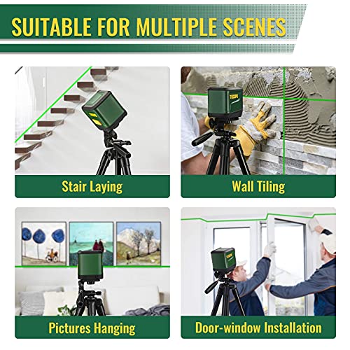 Self-Leveling Laser Level, TECCPO 100ft/30m Green Cross Line Laser, ±3mm/10m Leveling Accuracy, Horizontal and Vertical Line for Construction Picture Hanging, Home Renovation Floor Tile | The Storepaperoomates Retail Market - Fast Affordable Shopping