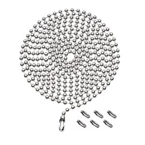 Pull Chain Extension for Ceiling Fans and Light Fixture, 59-inch Long with 6 Matching Connectors (Silver)