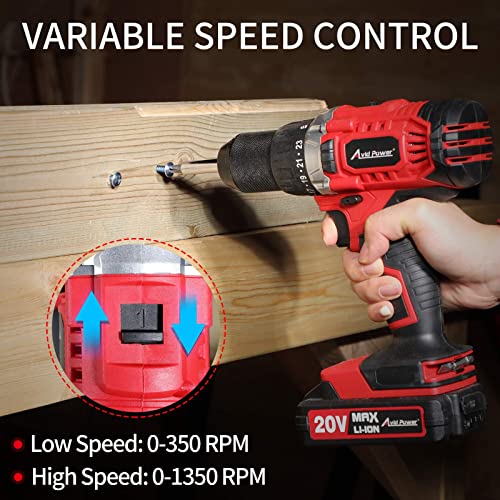AVID POWER Drill Set Cordless 20V Electric Drill with Battery and Fast Charger, Variable Speed, 23+1 Torque Setting, 23pcs Accessories Drill Kit, Hand Drill with 1/2-Inch Metal Keyless Chuck | The Storepaperoomates Retail Market - Fast Affordable Shopping