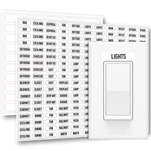 Light Switch Label Sticker Clear Transparent with Text. for Home, Kitchen, Bathroom, Office School Use. 248 Clear Labels (Includes Blank Labels)