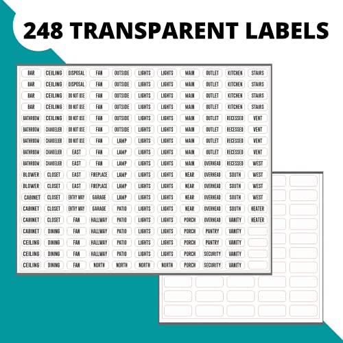 Light Switch Label Sticker Clear Transparent with Text. for Home, Kitchen, Bathroom, Office School Use. 248 Clear Labels (Includes Blank Labels) | The Storepaperoomates Retail Market - Fast Affordable Shopping