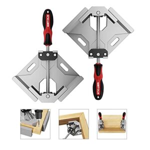 Woodworking Tools, WETOLS Corner Clamp 2pcs – 90 Degree Right Angle Clamp – Single Handle Corner Clamp with Adjustable Swing Jaw Aluminum Alloy, Photo Framing – Tools for Men Christmas Gifts