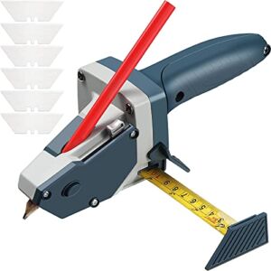 Gypsum Board Cutting Tool Multifunctional Woodworking Panel Cutter with Tape Measure kt Board Cutting Tool Kit Includes 1 Gypsum Board Cutter, 1 Pencil and 5 Blades