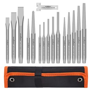 SEDY 16-Piece Punch and Chisel Set, Including Taper Punch, Cold Chisels, Pin Punch, Center Punch