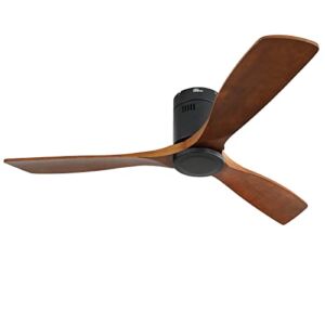 Sofucor 52” Modern Ceiling Fan,with Remote Control,Farmhouse Modern Walnut 3 Blades Ceiling Fan Noise-Free